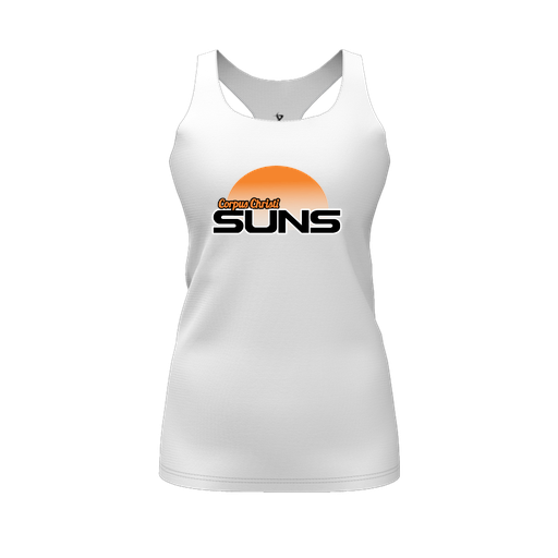 [CUS-DFW-RCBK-PER-WHT-FYS-LOGO1] Racerback Tank Top (Female Youth S, White, Logo 1)