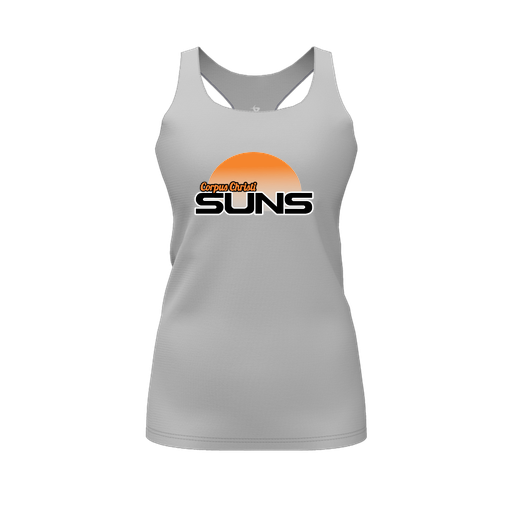 [FT0TRBGY-FYS-LOGO1] Decker Racerback Tank Top (Female Youth S, Gray, Logo 1)