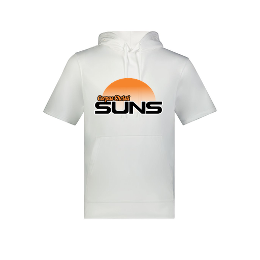 [6871.005.S-LOGO1] Men's Dri Fit Short Sleeve Hoodie (Adult S, White, Logo 1)