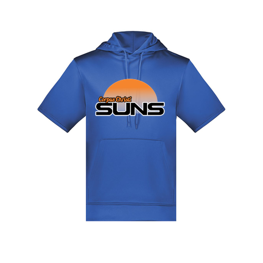 [6871.060.S-LOGO1] Men's Dri Fit Short Sleeve Hoodie (Adult S, Royal, Logo 1)