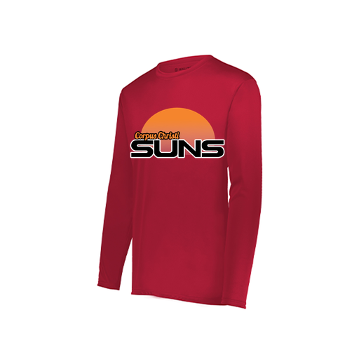 [222822.083.XS-LOGO1] Men's LS Smooth Sport Shirt (Adult XS, Red, Logo 1)