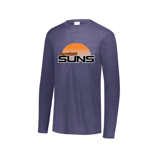 [3075.U22.XS-LOGO1] Decker Men's Tri-Blend T-Shirt - Long Sleeve (Adult XS, Navy, Logo 1)