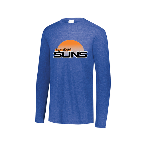 [3075.U55.XS-LOGO1] Decker Men's Tri-Blend T-Shirt - Long Sleeve (Adult XS, Royal, Logo 1)