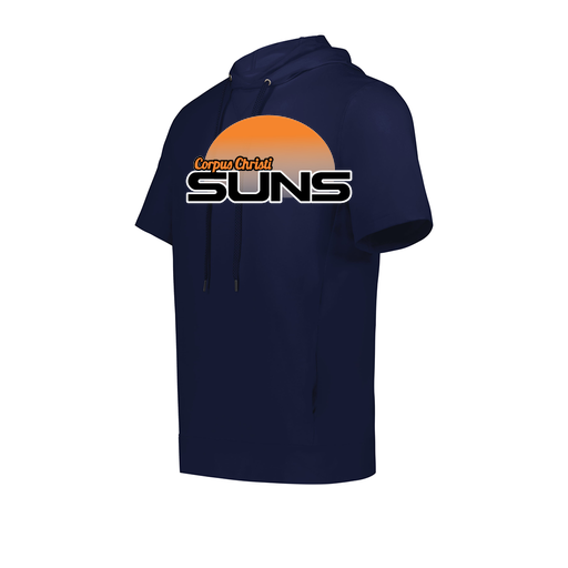 [222605.065.S-LOGO1] YOUTH VENTURA SOFT KNIT SHORT SLEEVE HOODIE (Youth S, Navy, Logo 1)