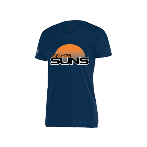 [222820.065.S-LOGO1] Ladies Movement Dri Fit Shirt (Female Adult S, Navy, Logo 1)