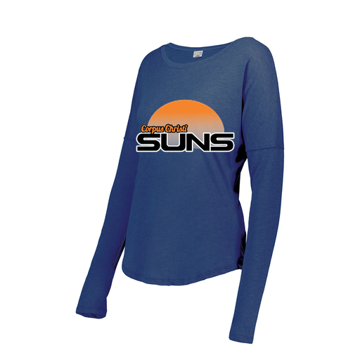 [3077.U55.XS-LOGO1] Ladies LS Ultra-blend T-Shirt (Female Adult XS, Royal, Logo 1)
